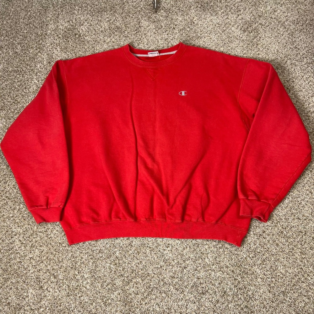 Champion Mens Red Crewneck Sweatshirt XXL Authentic Athletic Apparel Logo